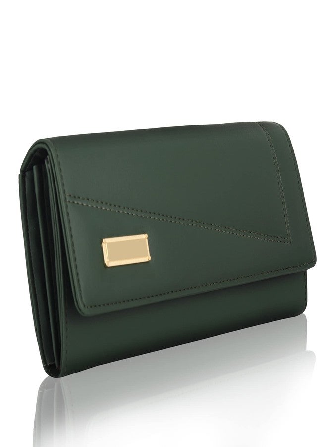 ALSU Women's Wallet | Stylish Purse with Phone Pocket,4 Card Pocket and Multiple Compartment| Party Clutch for Girl | Travel Hand Purse for Women| Office Bag for Women (Green) - Image 1